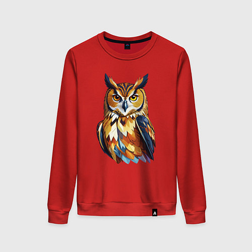 Женский свитшот Мудрый филин / Красный – фото 1