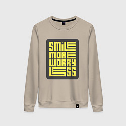 Женский свитшот Smile more worry less