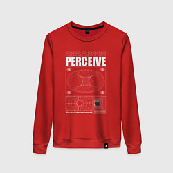 Свитшот хлопковый женский Perceive streetwear, цвет: красный