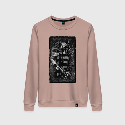 Женский свитшот Nirvana на сцене / Пыльно-розовый – фото 1