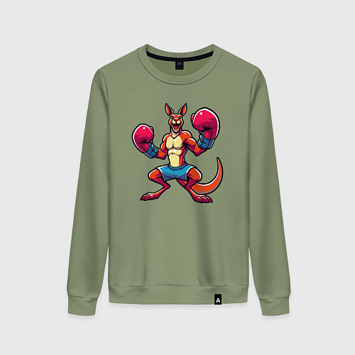 Женский свитшот Кенгуру боксер / Авокадо – фото 1