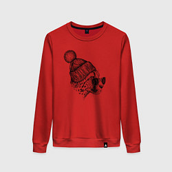 Женский свитшот Гепард в шапке