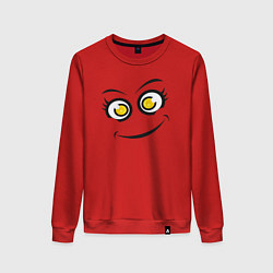 Свитшот хлопковый женский Cute emoji, цвет: красный