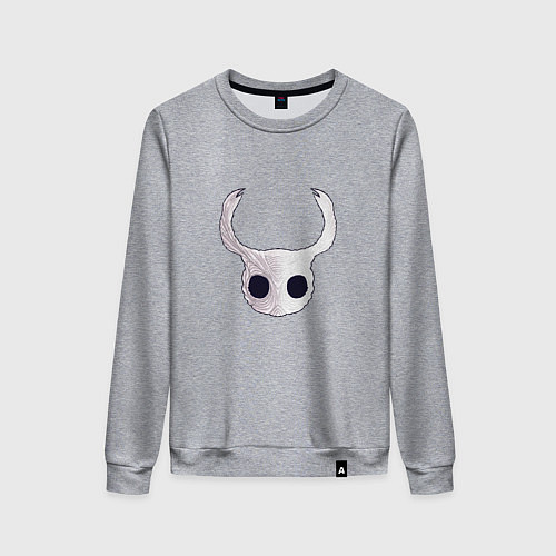 Женский свитшот Hollow Knight - жуткая маска / Меланж – фото 1