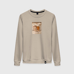 Женский свитшот Котёнок с куриной ножкой