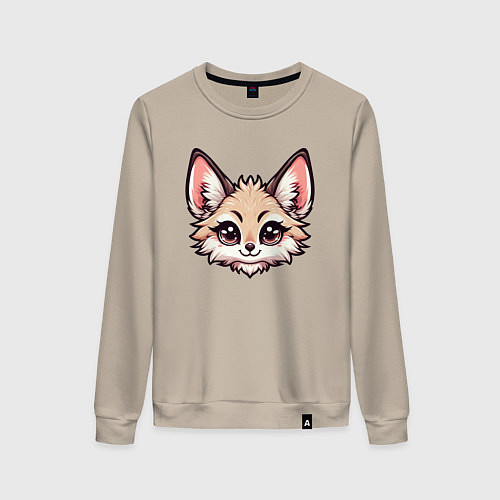 Женский свитшот Мордочка фенека / Миндальный – фото 1