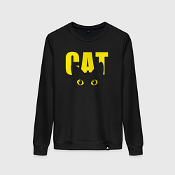Свитшот хлопковый женский Cat облик, цвет: черный