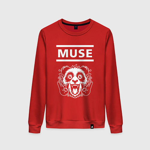 Женский свитшот Muse rock panda / Красный – фото 1