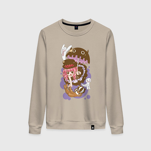 Женский свитшот Перона чиби - One Piece / Миндальный – фото 1