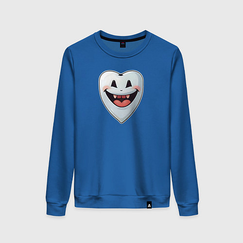 Женский свитшот Улыбающийся зуб / Синий – фото 1
