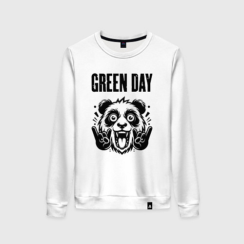 Женский свитшот Green Day - rock panda / Белый – фото 1