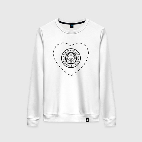 Женский свитшот Лого Leicester City в сердечке / Белый – фото 1