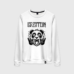 Свитшот хлопковый женский Led Zeppelin - rock panda, цвет: белый