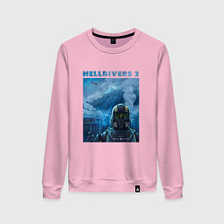 Свитшот хлопковый женский Helldivers 2: ПТСР, цвет: светло-розовый