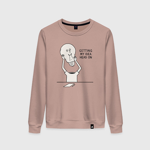 Женский свитшот Getting my idea head on / Пыльно-розовый – фото 1