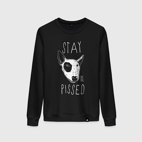 Женский свитшот Stay dog pissed / Черный – фото 1
