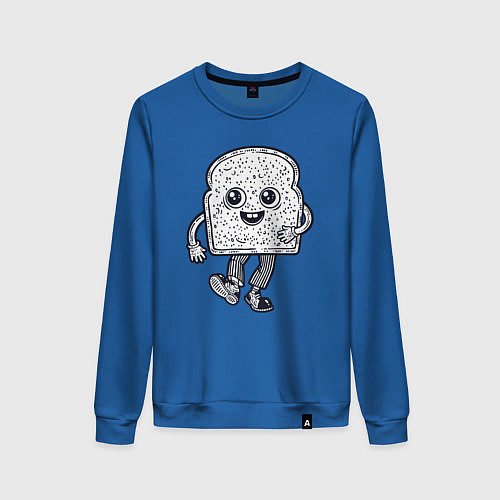 Женский свитшот Человек хлебушек / Синий – фото 1