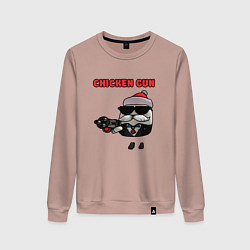 Женский свитшот Chicken gun santa