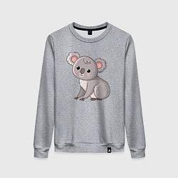 Свитшот хлопковый женский Cute koala, цвет: меланж