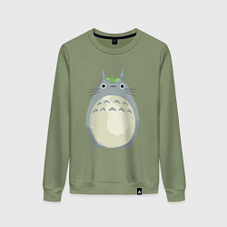 Свитшот хлопковый женский Neighbor Totoro, цвет: авокадо