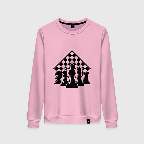 Женский свитшот The chessboard / Светло-розовый – фото 1