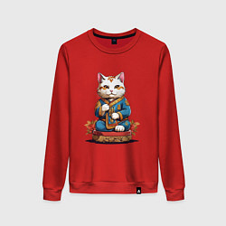 Женский свитшот Кот удачи манеки неко