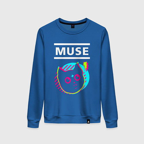 Женский свитшот Muse rock star cat / Синий – фото 1