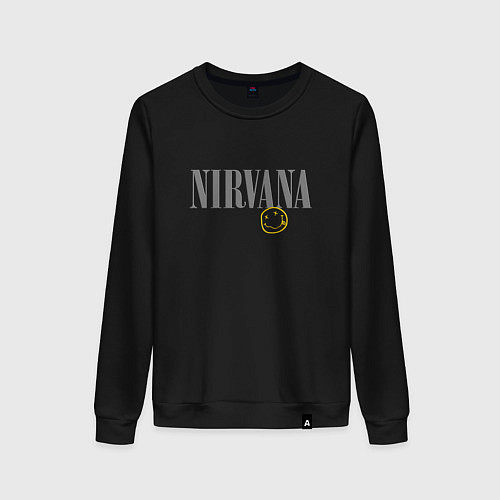 Женский свитшот Nirvana logo smile / Черный – фото 1