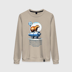 Женский свитшот Прикол по немецки - капибара и пушка