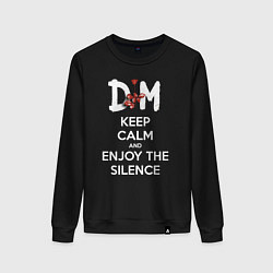 Свитшот хлопковый женский DM keep calm and enjoy the silence, цвет: черный
