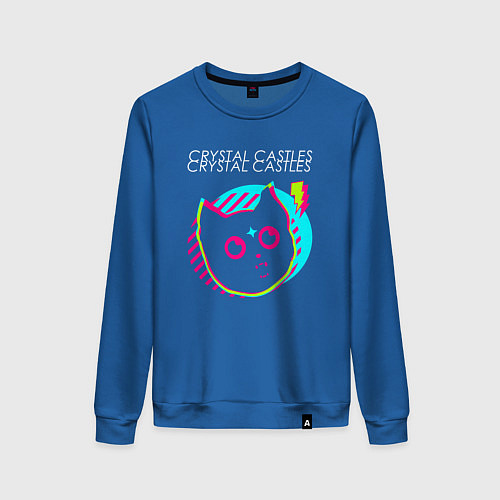 Женский свитшот Crystal Castles rock star cat / Синий – фото 1