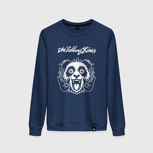 Женский свитшот Rolling Stones rock panda / Тёмно-синий – фото 1