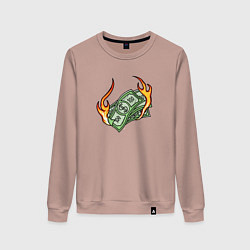 Женский свитшот Банкноты в огне