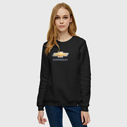 Свитшот хлопковый женский Chevrolet авто бренд, цвет: черный — фото 2