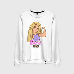 Свитшот хлопковый женский Barbie power, цвет: белый