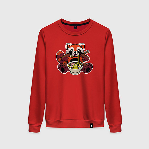 Женский свитшот Голодная панда / Красный – фото 1