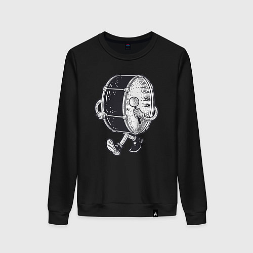Женский свитшот Человек барабан / Черный – фото 1