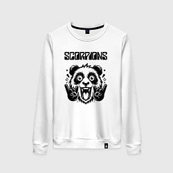 Свитшот хлопковый женский Scorpions - rock panda, цвет: белый