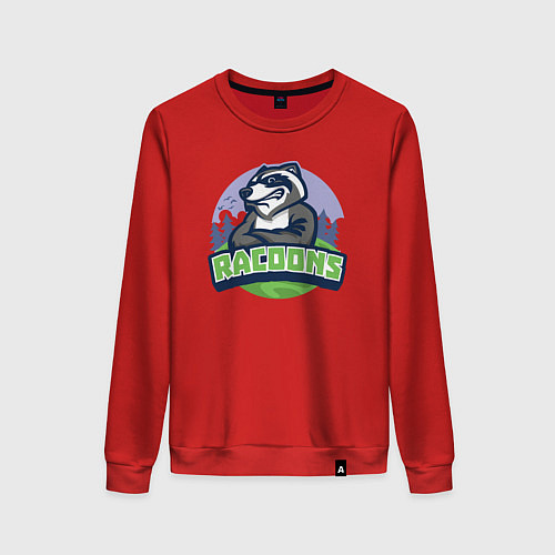 Женский свитшот Команда енотов / Красный – фото 1