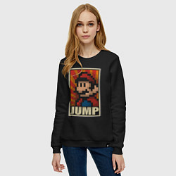 Свитшот хлопковый женский Jump Mario, цвет: черный — фото 2