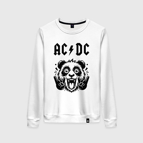 Женский свитшот AC DC - rock panda / Белый – фото 1