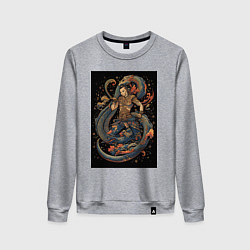 Женский свитшот Муай Тай боец и змея