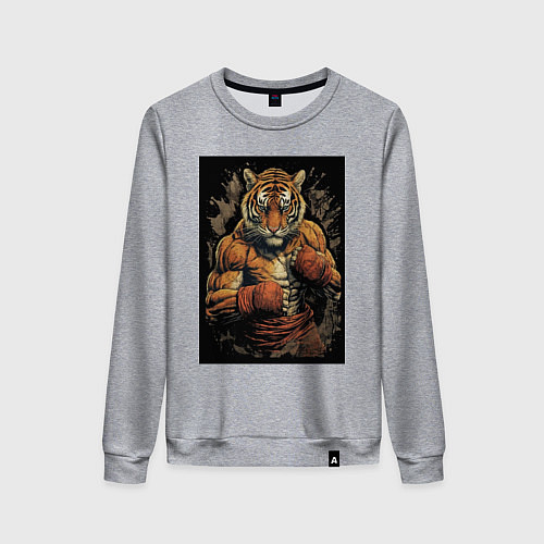 Женский свитшот Муай Тай тигр / Меланж – фото 1