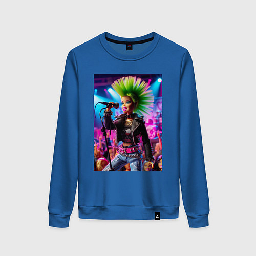Женский свитшот Барби панк певица - нейросеть / Синий – фото 1