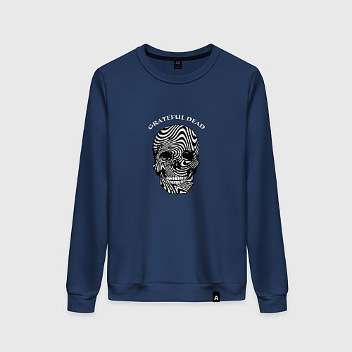 Женский свитшот Череп психоделический / Тёмно-синий – фото 1
