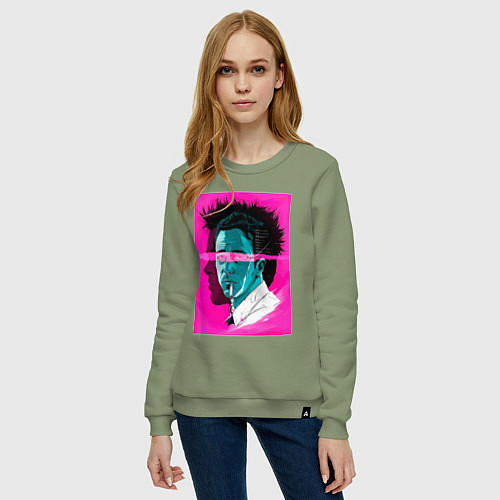 Женский свитшот Fight club pink poster / Авокадо – фото 3