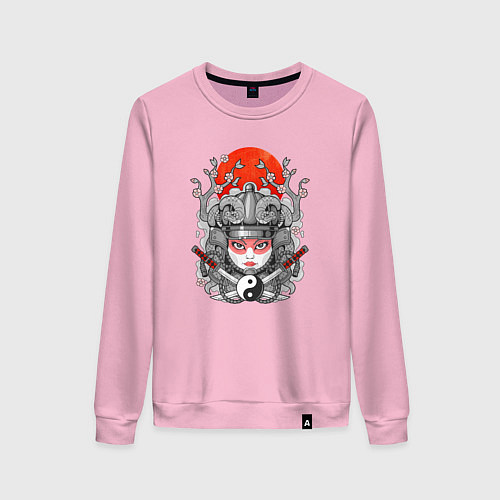 Женский свитшот Мифическая девушка самурай / Светло-розовый – фото 1