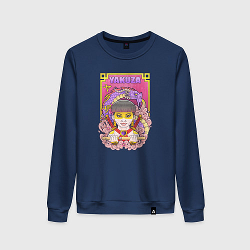 Женский свитшот Девушка якудза / Тёмно-синий – фото 1
