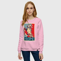 Свитшот хлопковый женский Камина Гуррен Дан - hope, цвет: светло-розовый — фото 2