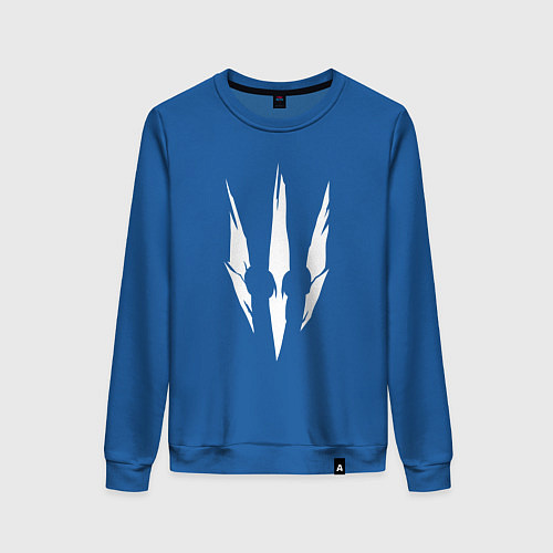 Женский свитшот Белый логотип дикой охоты из игры Ведьмак 3 / Синий – фото 1